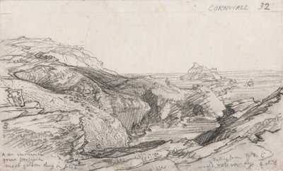 A Page from a Cornish Sketchbook- Cornwall 32 by Samuel Palmer